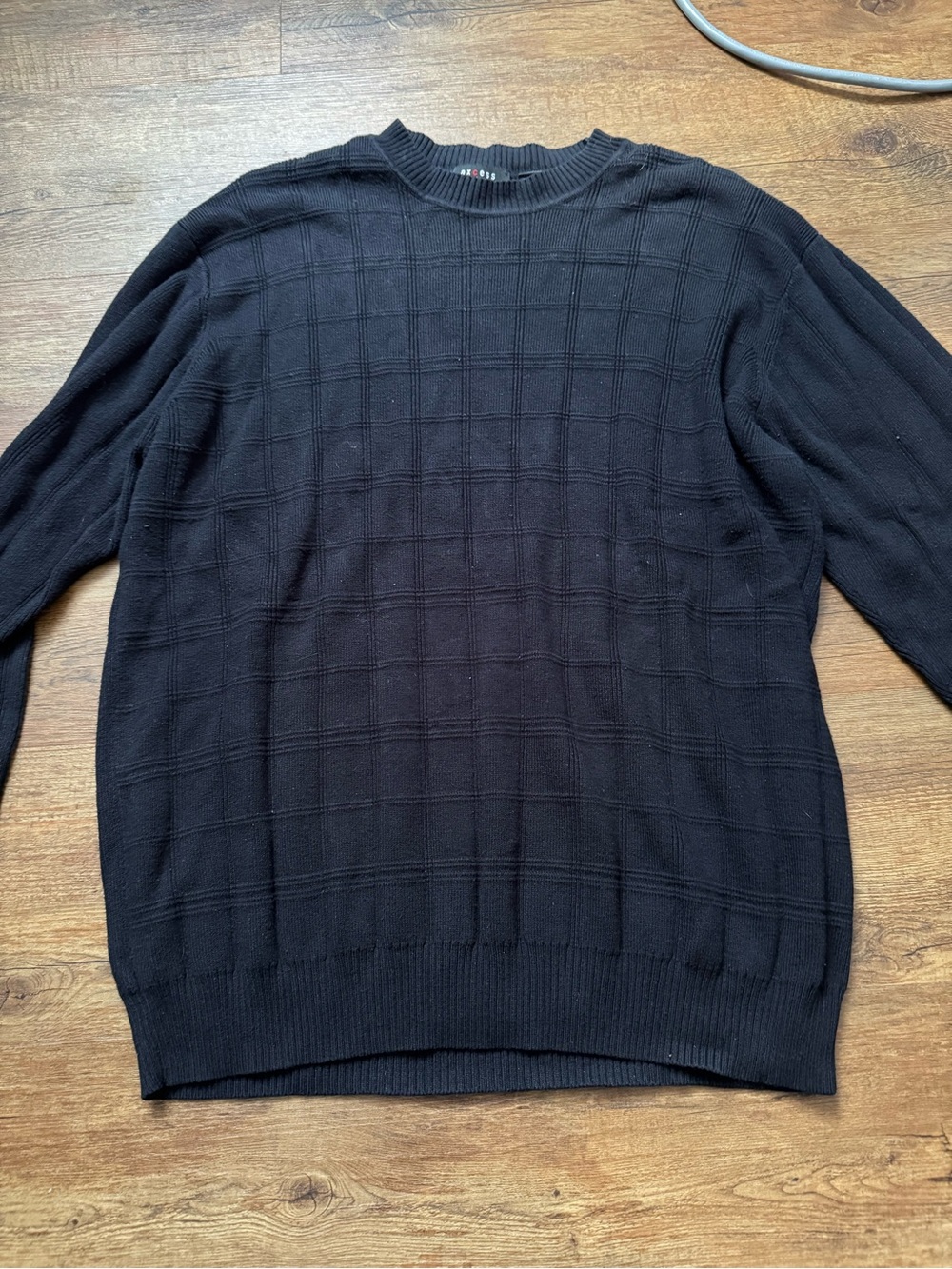 Axcess Men's Black Textured Crewneck Sweater